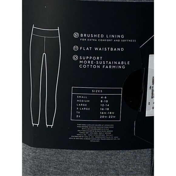 SIMPLY VERA VERA WANG 1X Heather Gray Cozy Heavyweight Leggings - Picture 4 of 5